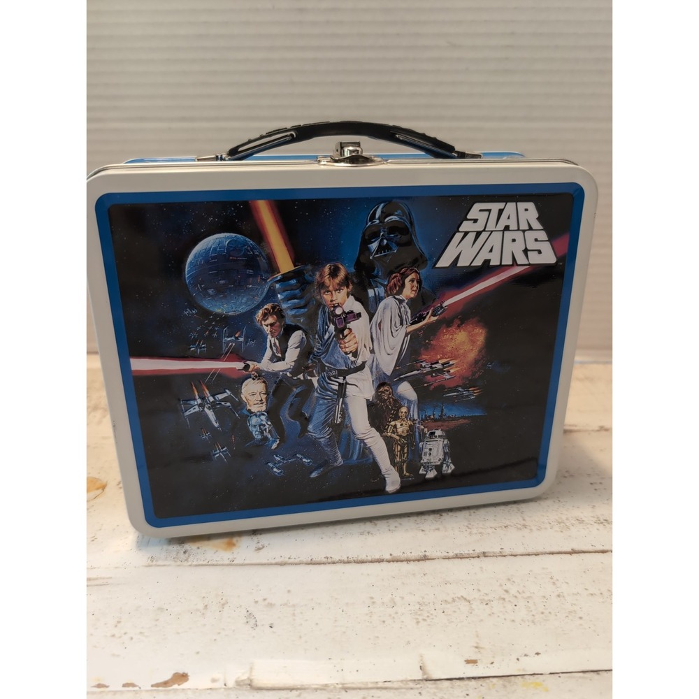 Star Wars Metal Lunchbox Blue Tin Box Cookie Cutters Classic Movie  Collectible
